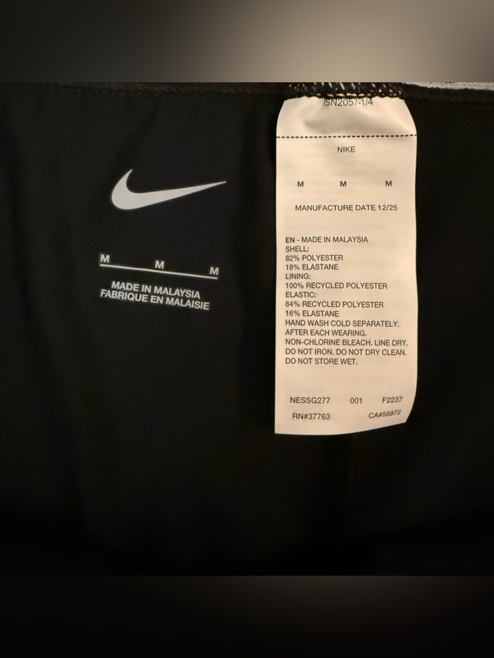 NWT Nike Swim Fusion Logo Tape Women's 3" Kickshort Black NESSG277-001 Sz Medium - Picture 7 of 11